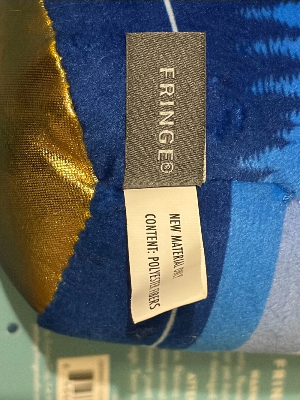 Fringe Studio Blue Plush Decorative dog toy with Gold Accent